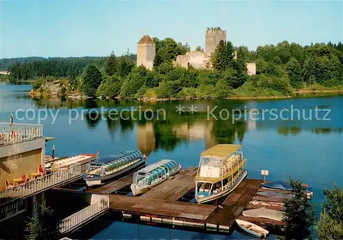 AK / Ansichtskarte Ottenstein_Rastenfeld Stausee Ottenstein Bootsanleger Ruine Lichtenfels Ottenstein_Rastenfeld