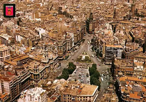 AK / Ansichtskarte Valencia_Valenciana Plaza del Caudillo vista aerea Valencia_Valenciana