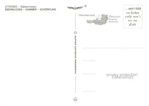 AK / Ansichtskarte Seewalchen_Attersee mit Kammer und Schoerfling Alpen Fliegeraufnahme Seewalchen Attersee