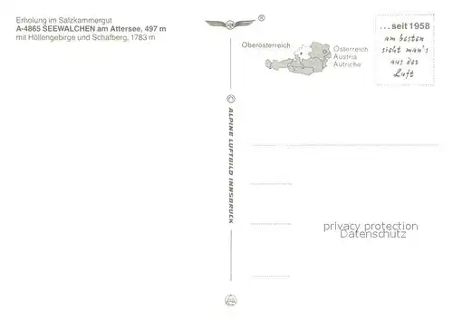 AK / Ansichtskarte Seewalchen_Attersee mit Hoellengebirge und Schafberg Fliegeraufnahme Seewalchen Attersee