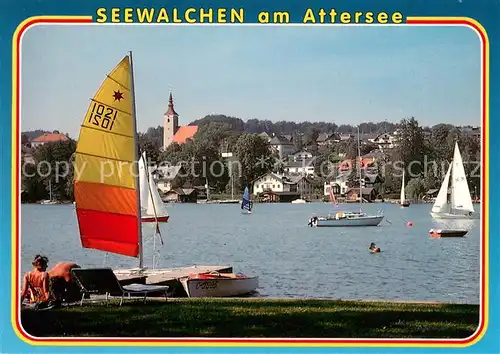 AK / Ansichtskarte Seewalchen_Attersee Segeln Windsurfen Erholungsort Seewalchen Attersee