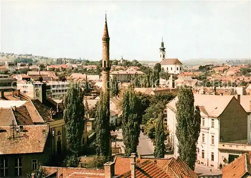 AK / Ansichtskarte Eger_Cheb_Tschechien Latkep a minarettel Stadtbild mit Minarett XVI Jhdt. 