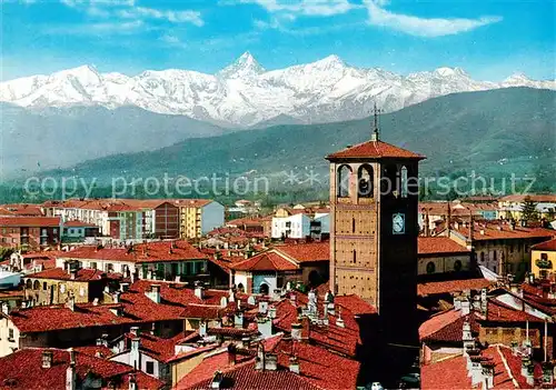 AK / Ansichtskarte Pinerolo Campanile de Duomo e vista del Monviso Pinerolo