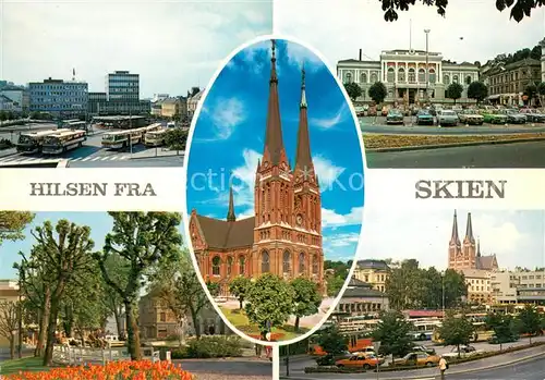 AK / Ansichtskarte Skien Teilansichten Kirche Skien