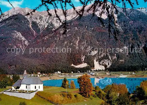 AK / Ansichtskarte Pressegger_See mit Kirche und Spitzegel im Gailtal Pressegger See