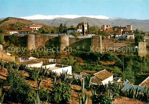 AK / Ansichtskarte Granada_Andalucia Vista general de la Alhambra Al fondo Sierra Nevada Granada Andalucia