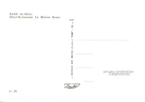 AK / Ansichtskarte Barr_Bas Rhin Hotel Restaurant La Maison Rouge Barr Bas Rhin