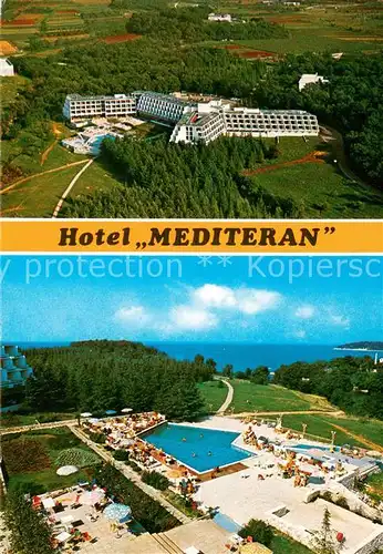 AK / Ansichtskarte Porec Hotel Mediteran und Freibad Fliegeraufnahmen Porec