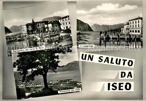 AK / Ansichtskarte Iseo Particolare del porto G Rosa Il Lungolago Panorama dai Colli Iseo