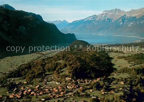 AK / Ansichtskarte Brienzwiler Fliegeraufnahme mit Ballenberg und Brienzersee Brienzwiler