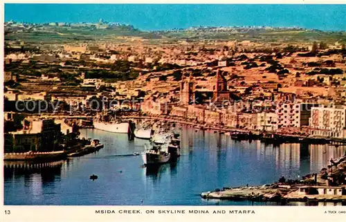 AK / Ansichtskarte Mdina_Malta and Marfa Msida Creek Mdina Malta
