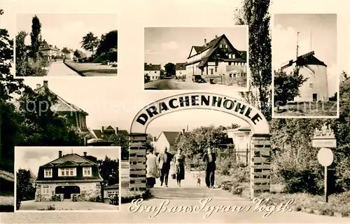 AK / Ansichtskarte Syrau_Vogtland Drachenhoehle Eingangsgebaeude Tropfsteinhoehle Syrau_Vogtland