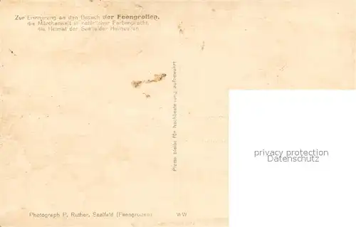 AK / Ansichtskarte Saalfeld_Saale Feengrotten Saalfelder Heilquellen Saalfeld_Saale