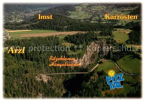 AK / Ansichtskarte Arzl_Pitztal Pitzeklamm Haengebruecke Imst und Karroesten Arzl Pitztal