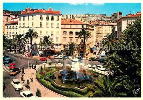 AK / Ansichtskarte Ajaccio Place Foch et la Fontaine des 4 Lions Ajaccio