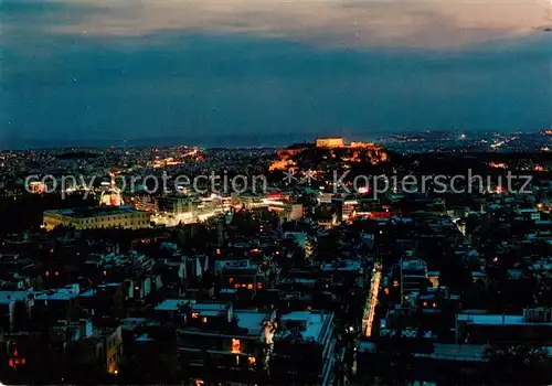AK / Ansichtskarte Athen_Griechenland Panorama bei Nacht Athen_Griechenland