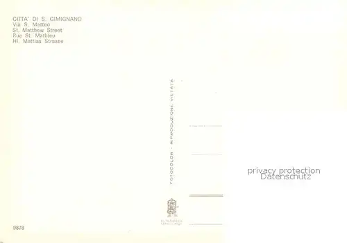 AK / Ansichtskarte Gimignano Via S Matteo Gimignano