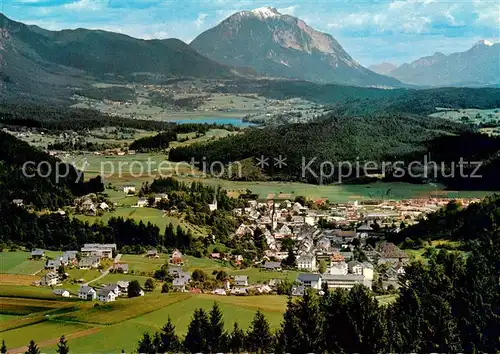 AK / Ansichtskarte Hermagor_Kaernten Panorama mit Presseggersee und Dobratsch Hermagor Kaernten