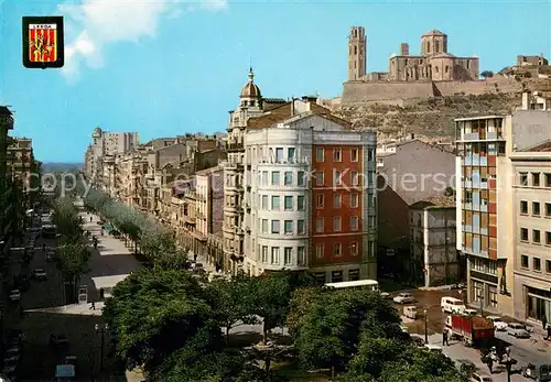AK / Ansichtskarte Lleida Avinguda del Caudillo i Seu Antiga al fons Lleida