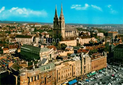 AK / Ansichtskarte Zagreb Panorama mit Kirche Zagreb