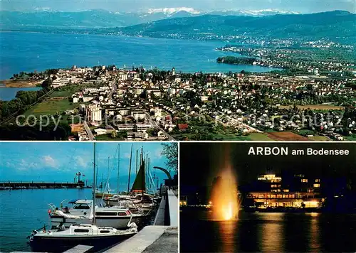 AK / Ansichtskarte Arbon_TG Bodensee Panorama Bootshafen Hotel Metropol Arbon_TG