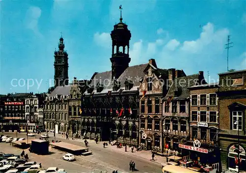 AK / Ansichtskarte Mons_Hainaut Grand Place Hotel de Ville et Beffroi Mons Hainaut