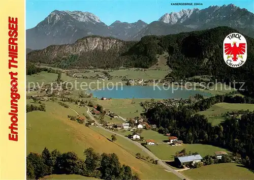 AK / Ansichtskarte Thiersee Fliegeraufnahme mit Kaisergebirge Thiersee