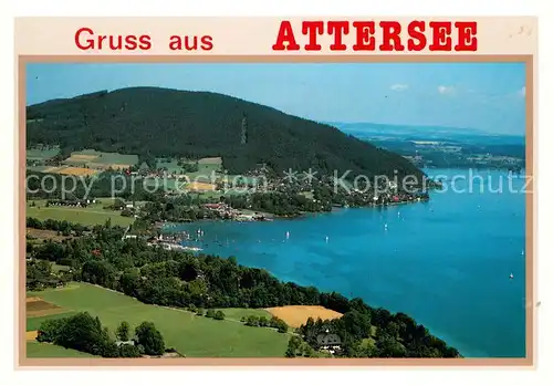 AK / Ansichtskarte Attersee Fliegeraufnahme mit Buchberg  Attersee