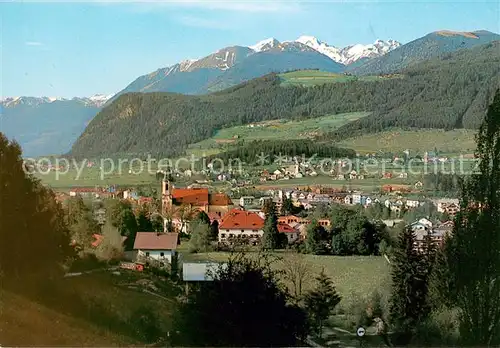 AK / Ansichtskarte Bruneck Ortsansicht mit Kirche Landschaftspanorama Pustertal Alpen Bruneck
