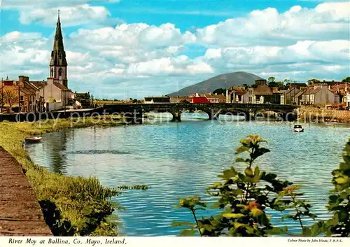 AK / Ansichtskarte Ballina_Mayo River Moy Bridge Church 