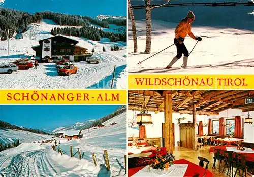 AK / Ansichtskarte Wildschoenau_Tirol Schoenanger Alm Skiwanderloipe Gastraum Wildschoenau Tirol