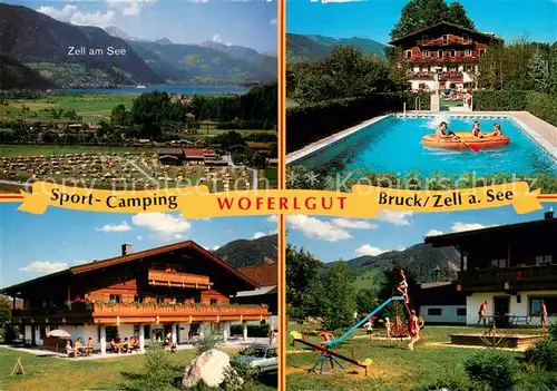 AK / Ansichtskarte Bruck_Grossglocknerstrasse mit Zell am See Sport Camping Woferlgut Spielplatz Pool Bruck
