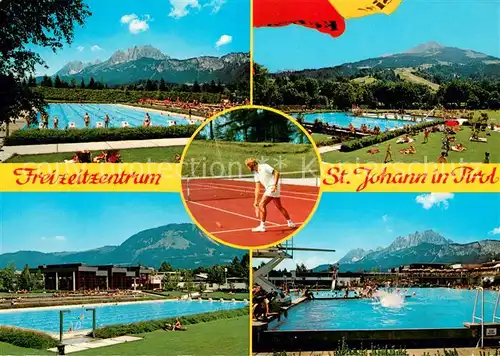 AK / Ansichtskarte St_Johann_Tirol Freizeitzentrum Panorama Freischwimmbad Hallenbad Sauna Tennisplaetze Tennishalle Restaurant St_Johann_Tirol