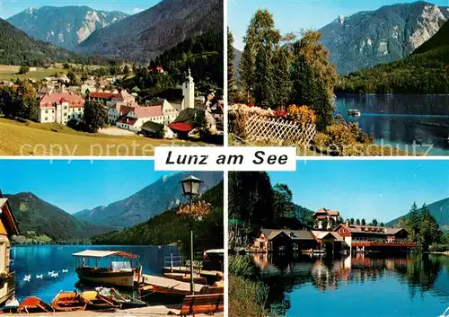 AK / Ansichtskarte Lunz_See_Niederoesterreich mit Schaiblingstein Seepartien Lunz_See_Niederoesterreich