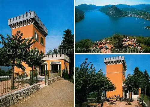AK / Ansichtskarte Lugano_TI Monte Bre Caffe Bar Torretta Lago di Lugano Lugano_TI