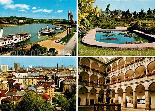 AK / Ansichtskarte Linz_Donau Botanischer Garten Schiffsstation Landhaushof Linz_Donau