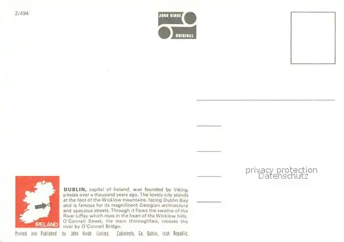 AK / Ansichtskarte Dublin_Ireland City and River Liffey Dublin_Ireland