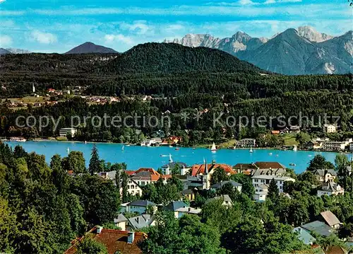 AK / Ansichtskarte Velden_Woerthersee mit Karawanken Blick auf Augsdorf Velden Woerthersee