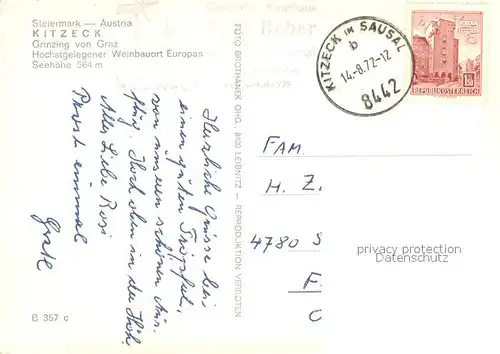 AK / Ansichtskarte Kitzeck_Sausal Panorama Kirche Windrad Gaststube Kitzeck Sausal