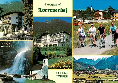 AK / Ansichtskarte Golling_Salzach Landgasthof Torrenerhof Gollinger Wasserfall Camping Panorama Golling Salzach