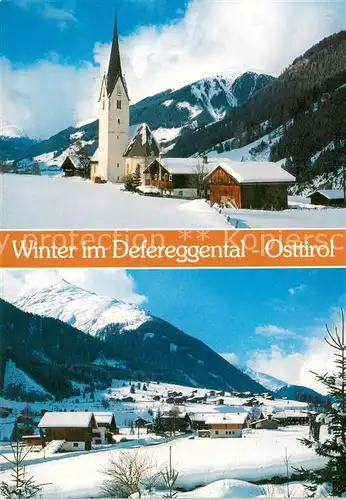 AK / Ansichtskarte Defereggental_Tirol Kirche St Leonhard mit Bruggen und Feistritz Defereggental Tirol