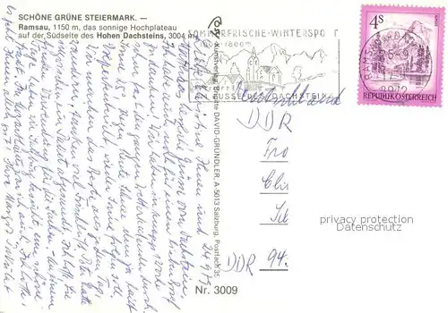 AK / Ansichtskarte Ramsau_Dachstein_Steiermark Panorama Ramsau_Dachstein