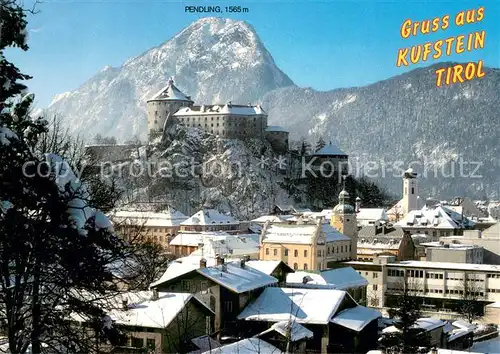 AK / Ansichtskarte Kufstein_Tirol Stadtblick mit Festung und Pendling Kufstein_Tirol