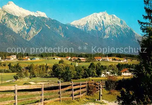 AK / Ansichtskarte Obsteig_Tirol Panorama mit Hohe Munde Obsteig_Tirol