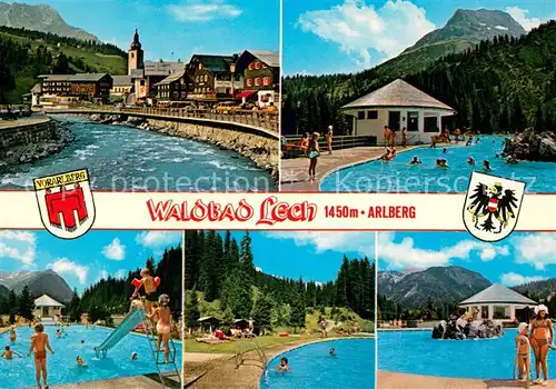 AK / Ansichtskarte Lech_Vorarlberg Waldbad Lech Teilansichten Lech Vorarlberg