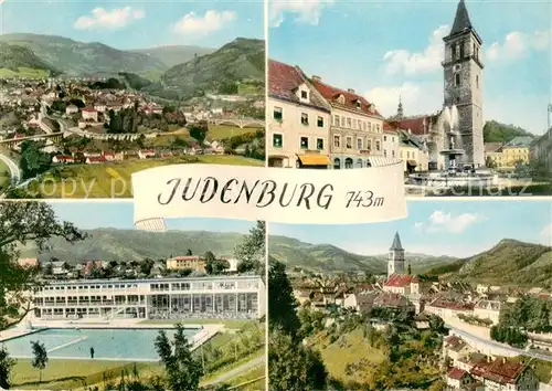 AK / Ansichtskarte Judenburg_Steiermark Panorama Ortspartie Schwimmbad Judenburg_Steiermark