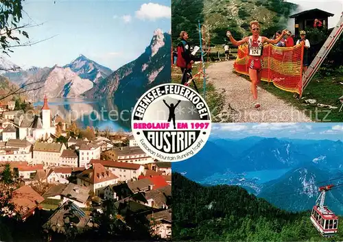 AK / Ansichtskarte Ebensee_Oberoesterreich Panorama Berglauf EM 1997 Seilbahn Ebensee_Oberoesterreich