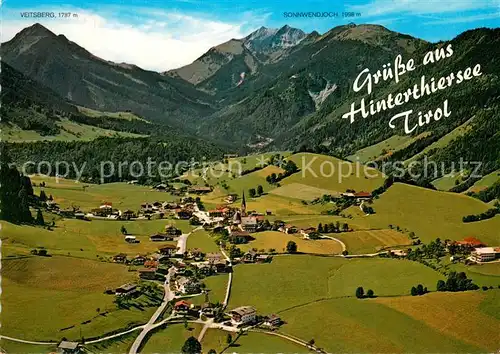AK / Ansichtskarte Hinterthiersee Fliegeraufnahme mit Veitsberg und Sonnwendjoch Hinterthiersee