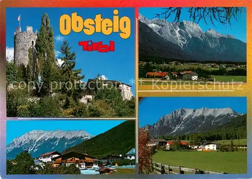 AK / Ansichtskarte Obsteig_Tirol Burgturm Panorama Ortsmotive Obsteig_Tirol