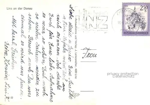 AK / Ansichtskarte Linz_Donau Fliegeraufnahme Linz_Donau